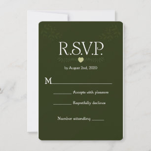 Invitation Réponse RSVP de mariage forestier rustique botaniq