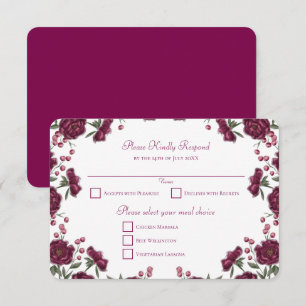 Invitation Réponse RSVP de mariage Rose Marron