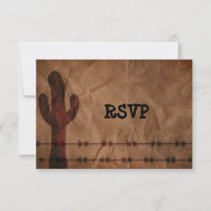 Invitation Réponse RSVP de réception de mariage Country Weste