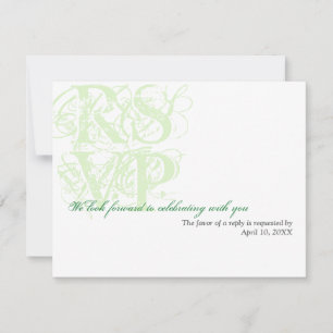 Invitation Réponse RSVP d'enclosure de mariage grunge vert me