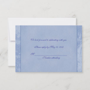 Invitation Réponse RSVP florale bleue en relief
