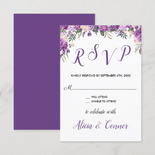 Invitation Réponse RSVP Florale Printemps Été