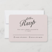 Réponse RSVP Manuscrit Botanique Feuille de Jardin