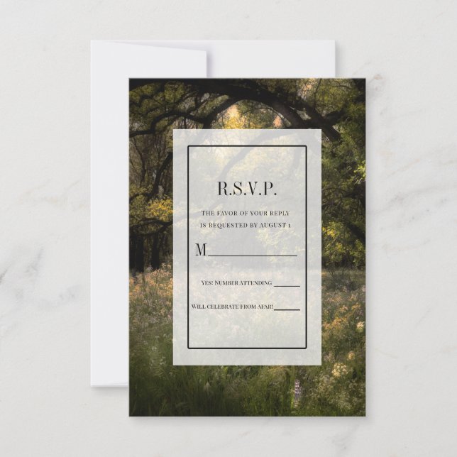 Invitation Réponse RSVP Mariage Arbre de la Forêt Enchantée F (Devant)