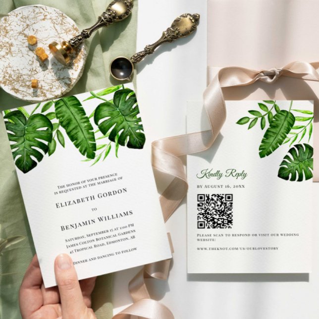 Invitation Réponse RSVP par code QR pour un mariage avec une  (Créateur téléchargé)