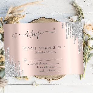 Invitation Réponse RSVP pour la Bat Mitzvah aux gouttes de p