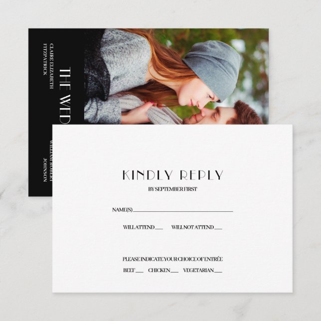 Invitation Réponse RSVP pour l'affiche de film de Hollywood p (Devant / Derrière)