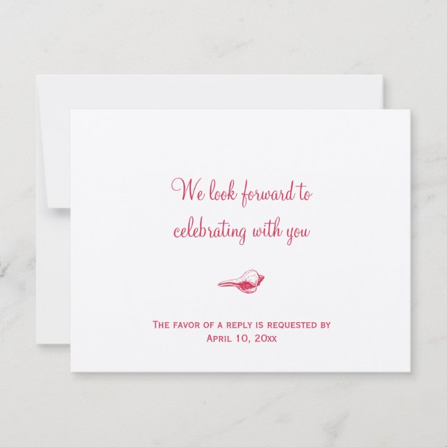 Invitation Réponse RSVP pour l'enceinte de mariage de coquill (Devant)