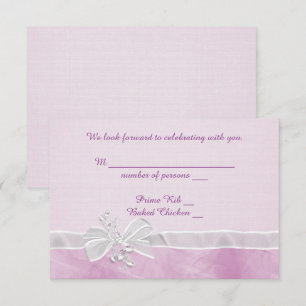 Invitation Réponse RSVP pour mariage avec un nœud blanc