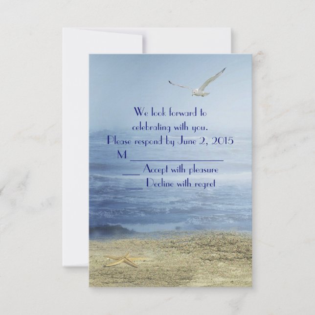 Invitation Réponse RSVP pour Plage Tropicale (Devant)