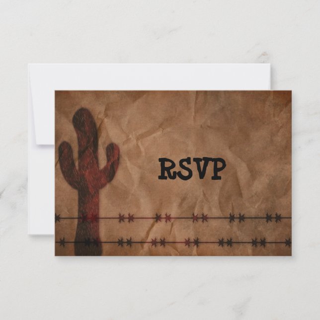 Invitation Réponse RSVP pour réception de mariage Country Wes (Devant)