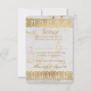 Invitation Réponse RSVP pour un mariage avec décoration en ma