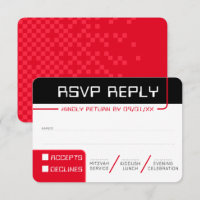 RÉPONSE RSVP RÉPONSE 2 gamer moderne noir rouge