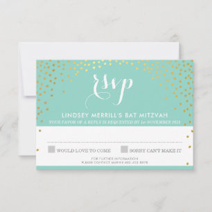 Invitation RÉPONSE RSVP RÉPONSE Minet mini confetti rustique