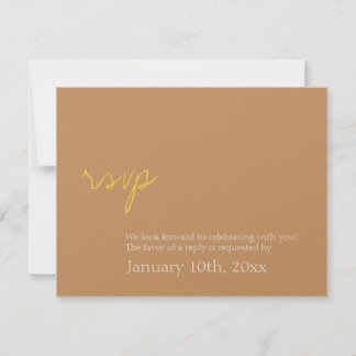 Invitation Réponse RSVP simple et chic avec scintillement bro