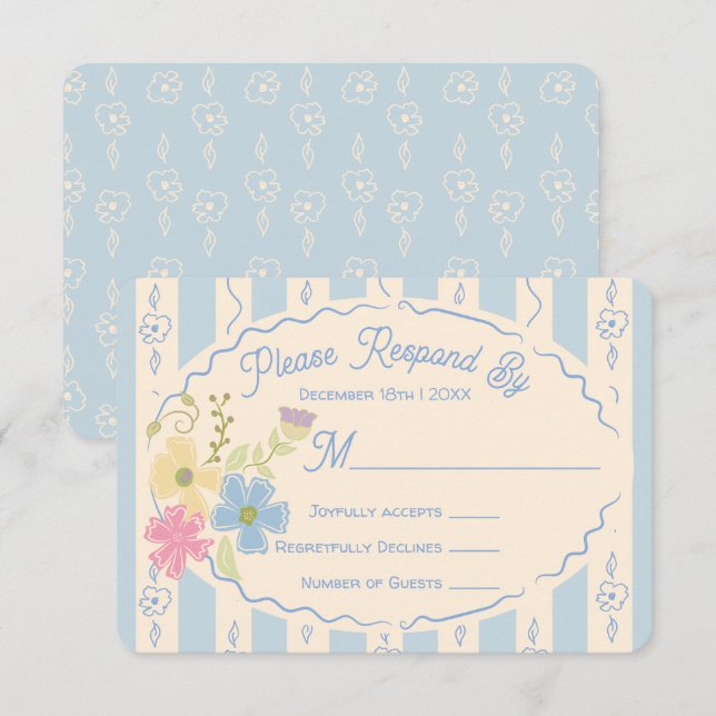Invitation Réponse RSVP tirée à la main du paquet de semences (Devant / Derrière)