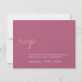Invitation Réponse simple et chic avec scintillement rose pou