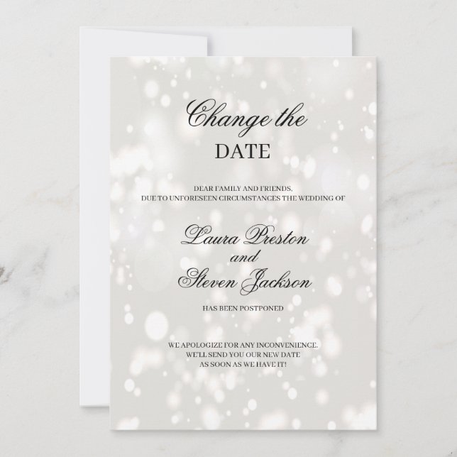 Invitation Report de date de mariage moderne (Devant)