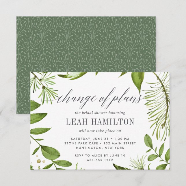 Invitation Report de la Fête des mariées de prairie sauvage (Devant / Derrière)