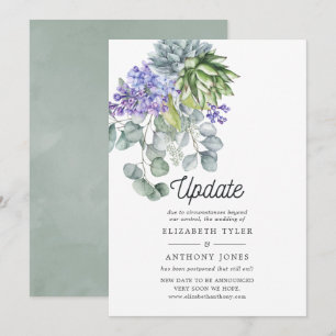 Invitation Report de mariage aux eucalyptus succulents