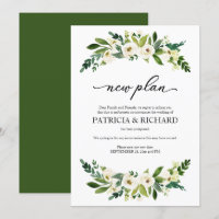 Report de mariage nouvelle formule florale de verd