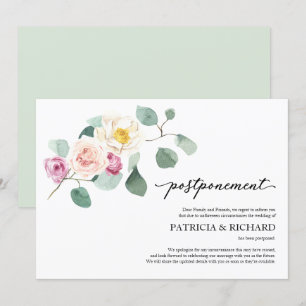 Invitation Report du Mariage floral Eucalyptus