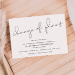 Invitation Reporté | Annulé | Changement de plan Mariage<br><div class="desc">Reporter un grand événement comme votre mariage peut être stressant,  mais vous pouvez toujours avoir l'air élégant avec ce changement moderne et minimaliste de plans carte modèle. Il dit "changement de plans" en texte écrit à la main en haut suivi de vos informations et regrets.</div>