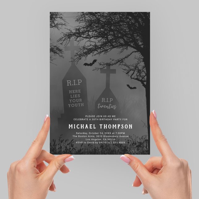 Invitation Repose en paix à ma fête du 30e anniversaire des a (Créateur téléchargé)