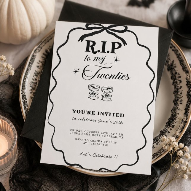 Invitation Repose éternel pour mes 20 ans, mort à ma jeunesse (Créateur téléchargé)