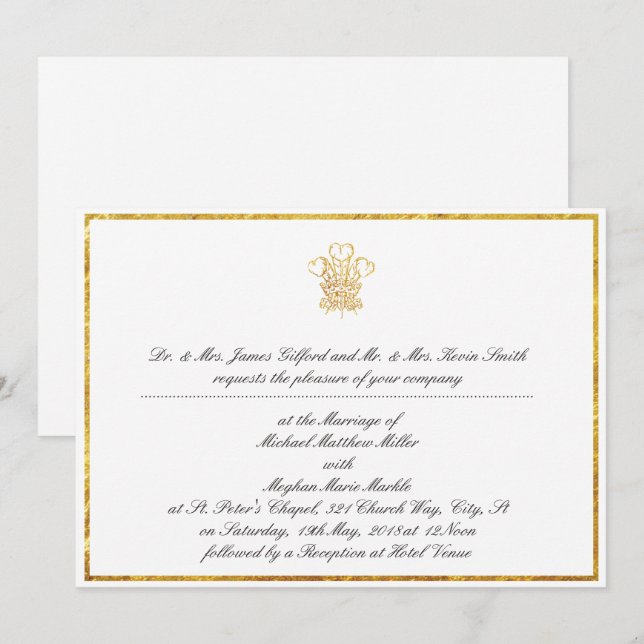 Invitation Reproduction royale | Londres BRITANNIQUE de (Devant / Derrière)