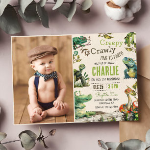 Invitation Reptile Enfants 1er anniversaire Photo