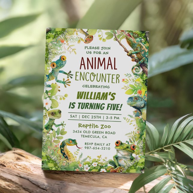 Invitation Reptile Enfants garçon fête d'anniversaire (Créateur téléchargé)