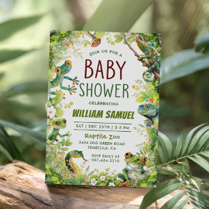 Invitation Reptile Garçon bébé garçon douche