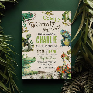 Invitation Reptile Kids 1er anniversaire