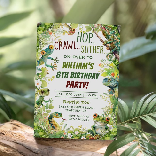 Invitation Reptile Show 8e fête d'anniversaire (Créateur téléchargé)