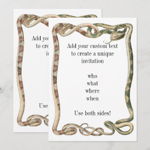 Invitation Reptiles Anciens, Bordure de Serpents ou de Vipère