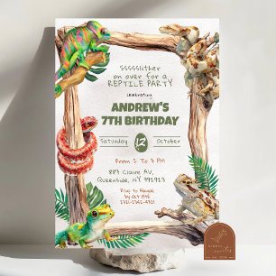 Invitation Reptiles Garçon Anniversaire