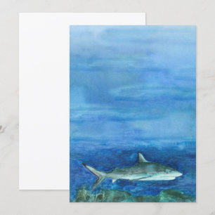 Invitation Requin Aquarelle