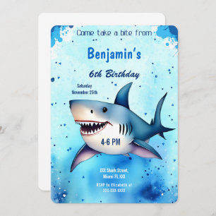 Invitation Requin du 6e anniversaire