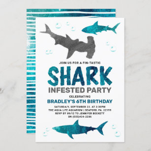 Invitations Faire Part Cartes Anniversaire Requin Zazzle Fr