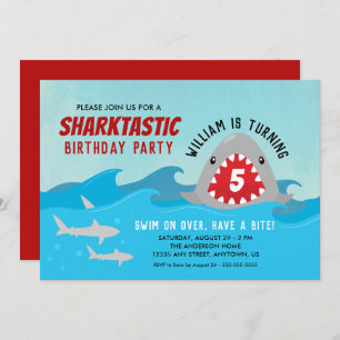 Invitation Requin mignon   Boys fête d'anniversaire