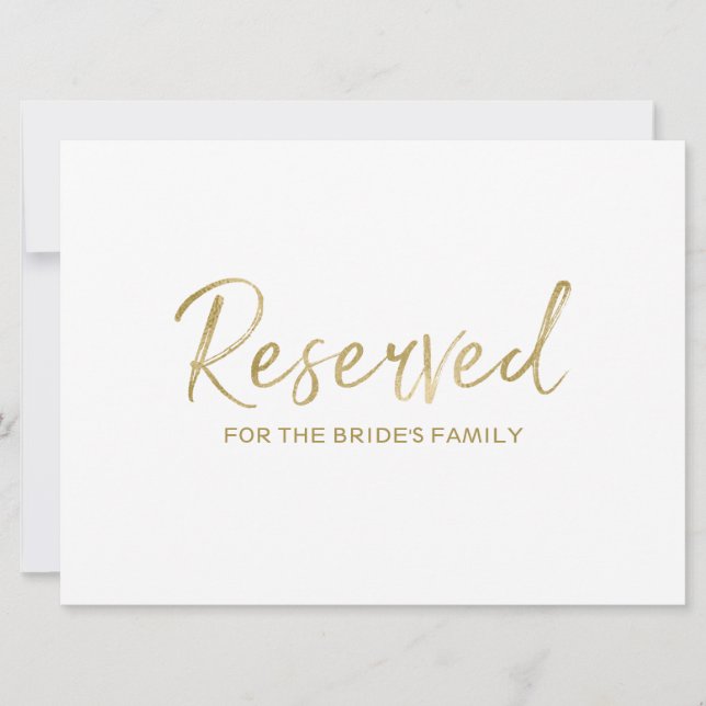 Invitation "Réservé" pour Panneau de Famille | Lettre Élégant (Devant)