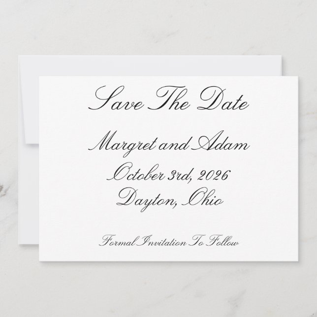 Invitation Réserver la date (Devant)