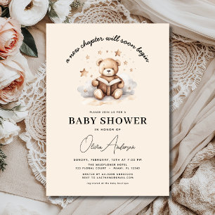 Invitation Réserver Nouveau chapitre commence Teddy Bear Baby