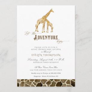 Invitation Réserver Thème Safari Aventure Baby shower Giraffe