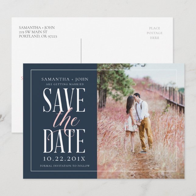 Invitation Réservez la date (Devant / Derrière)