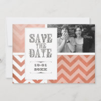 Réservez la date - Photo en ombre à rayure chevron