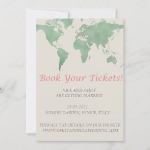 Invitation Réservez vos billets, c'est l'heure d'un mariage