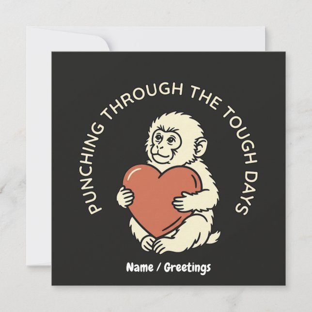 Invitation Resilient Baby Monkey & Heart Punching Through  (Devant)