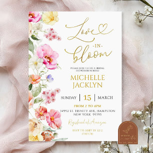 Invitation Ressort coloré amour floral dans la douche nuptial